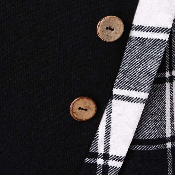 Punk Plaid Turtleneck Tunic Sweatshirt - Picture 3 of 4